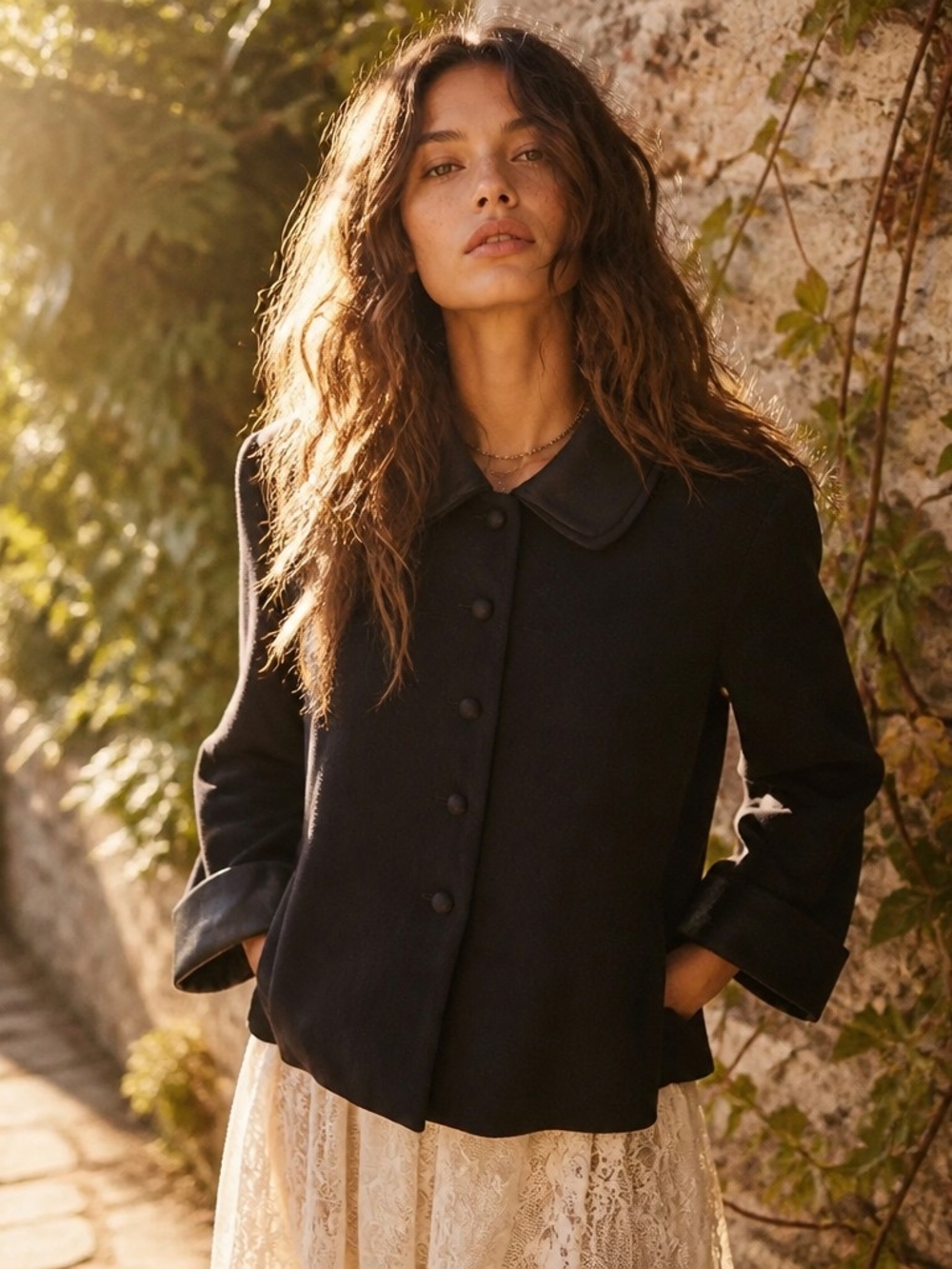 Kasper Black Button-Front Collar Blazer Jacket